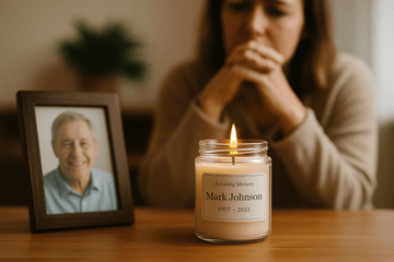 Memorial Candles for Grief Anniversaries Deeply Engraved