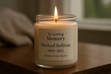 Personalized Memorial Candles That Light the Way Back to Them Deeply Engraved