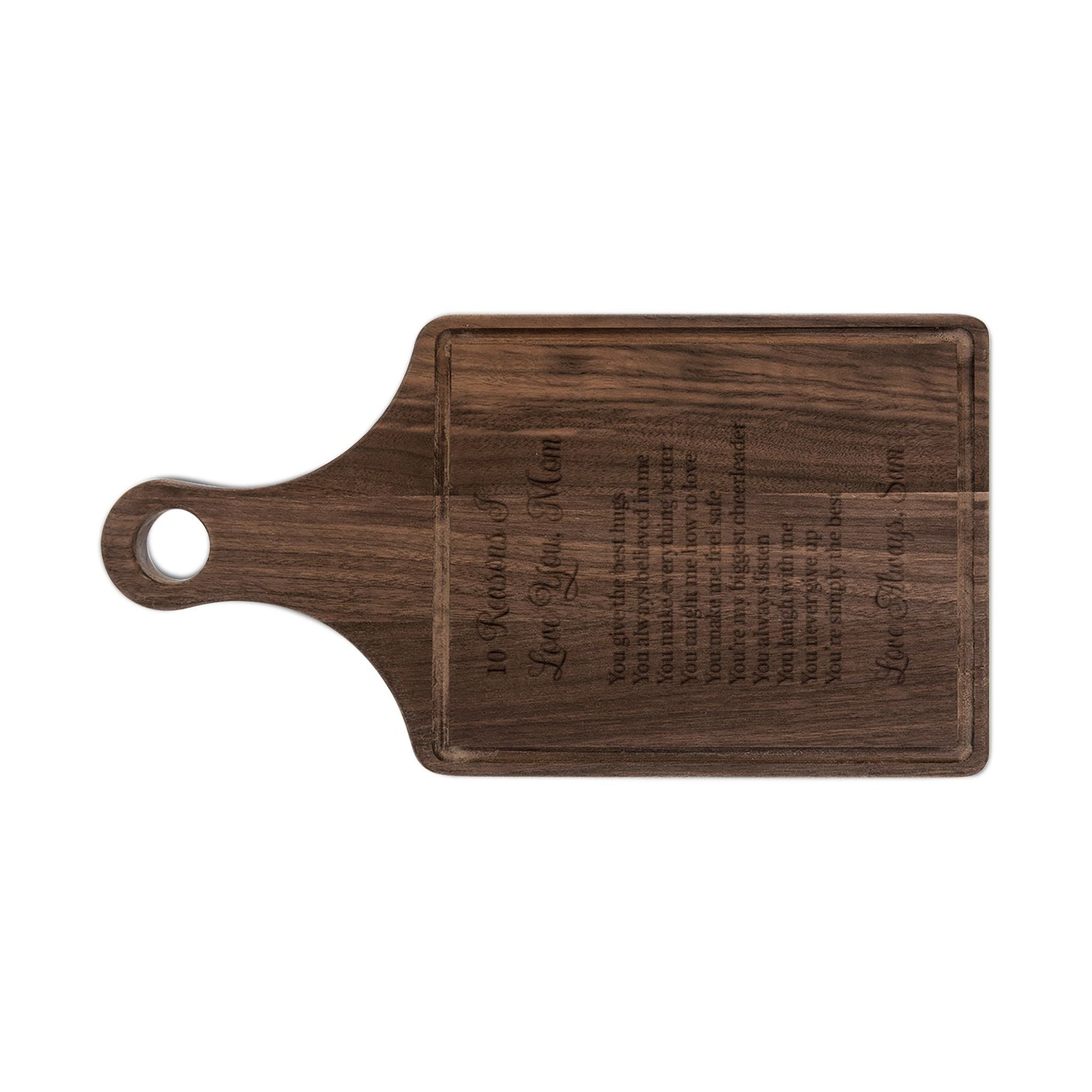 10 Reasons I Love You” — Engraved Wooden Cutting Board  Cutting Boards Deeply Engraved