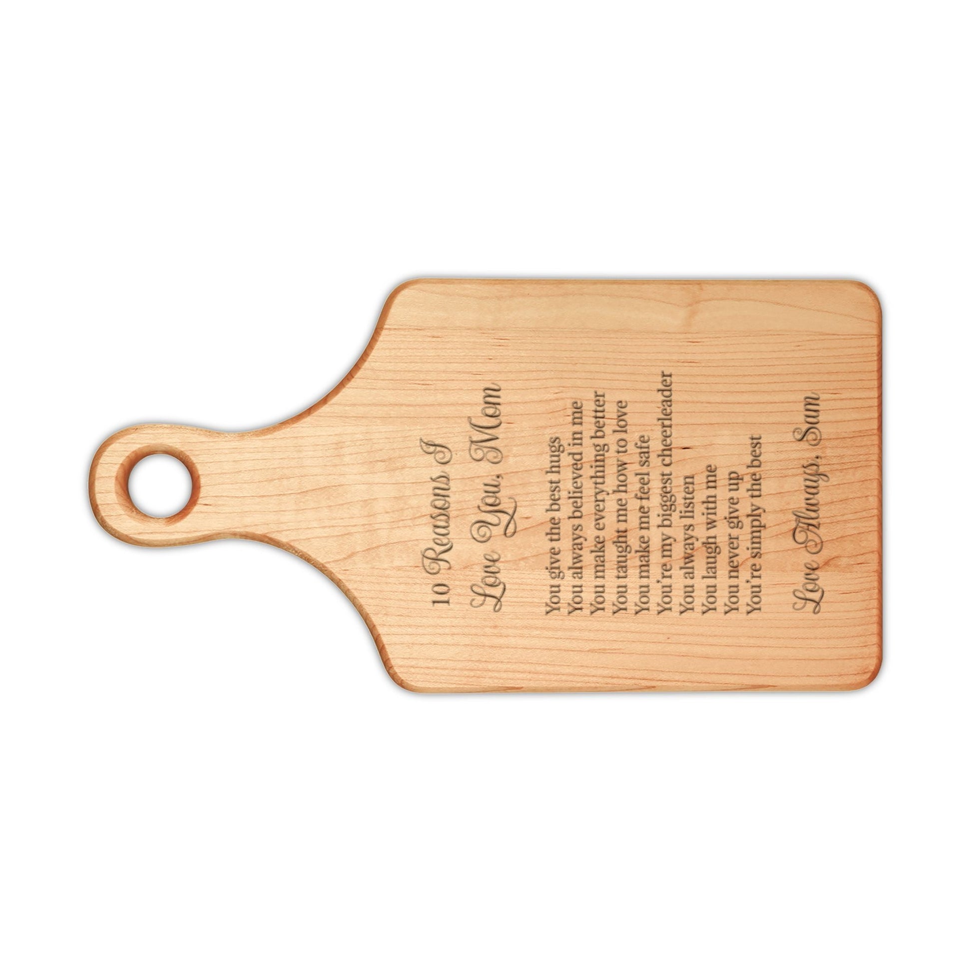 10 Reasons I Love You” — Engraved Wooden Cutting Board  Cutting Boards Deeply Engraved