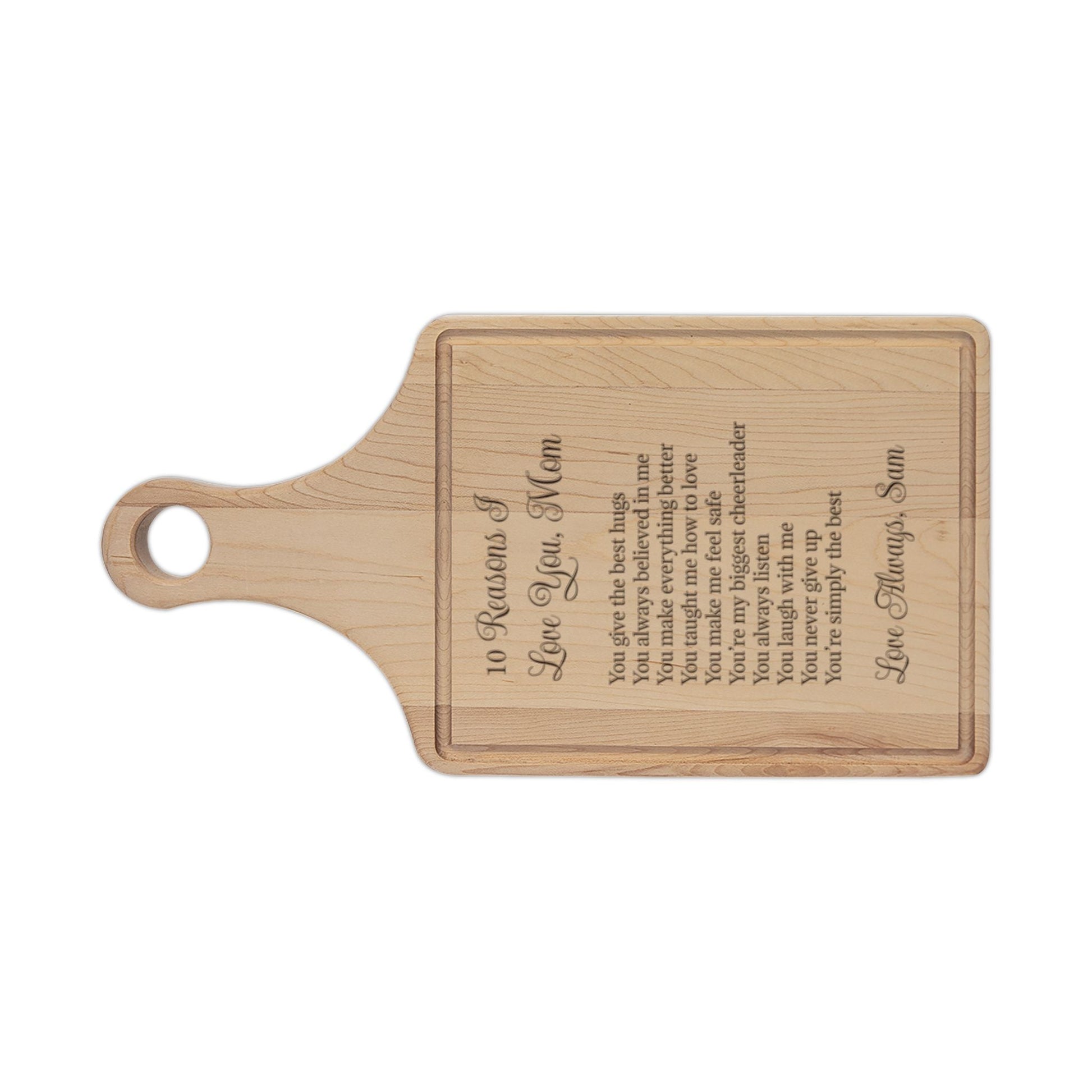 10 Reasons I Love You” — Engraved Wooden Cutting Board  Cutting Boards Deeply Engraved