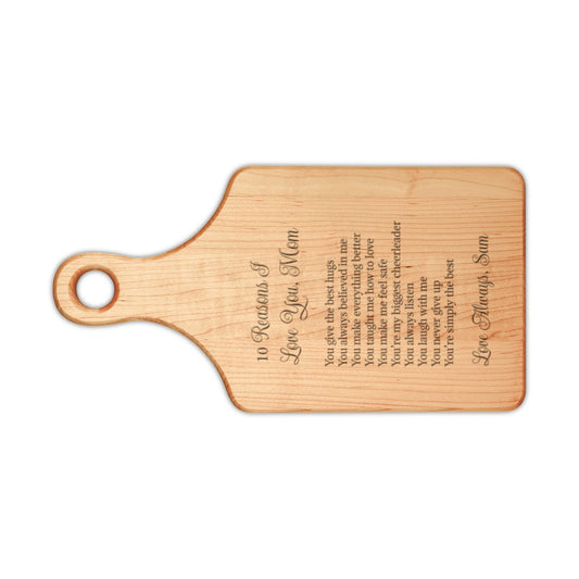 10 Reasons I Love You” — Engraved Wooden Cutting Board
