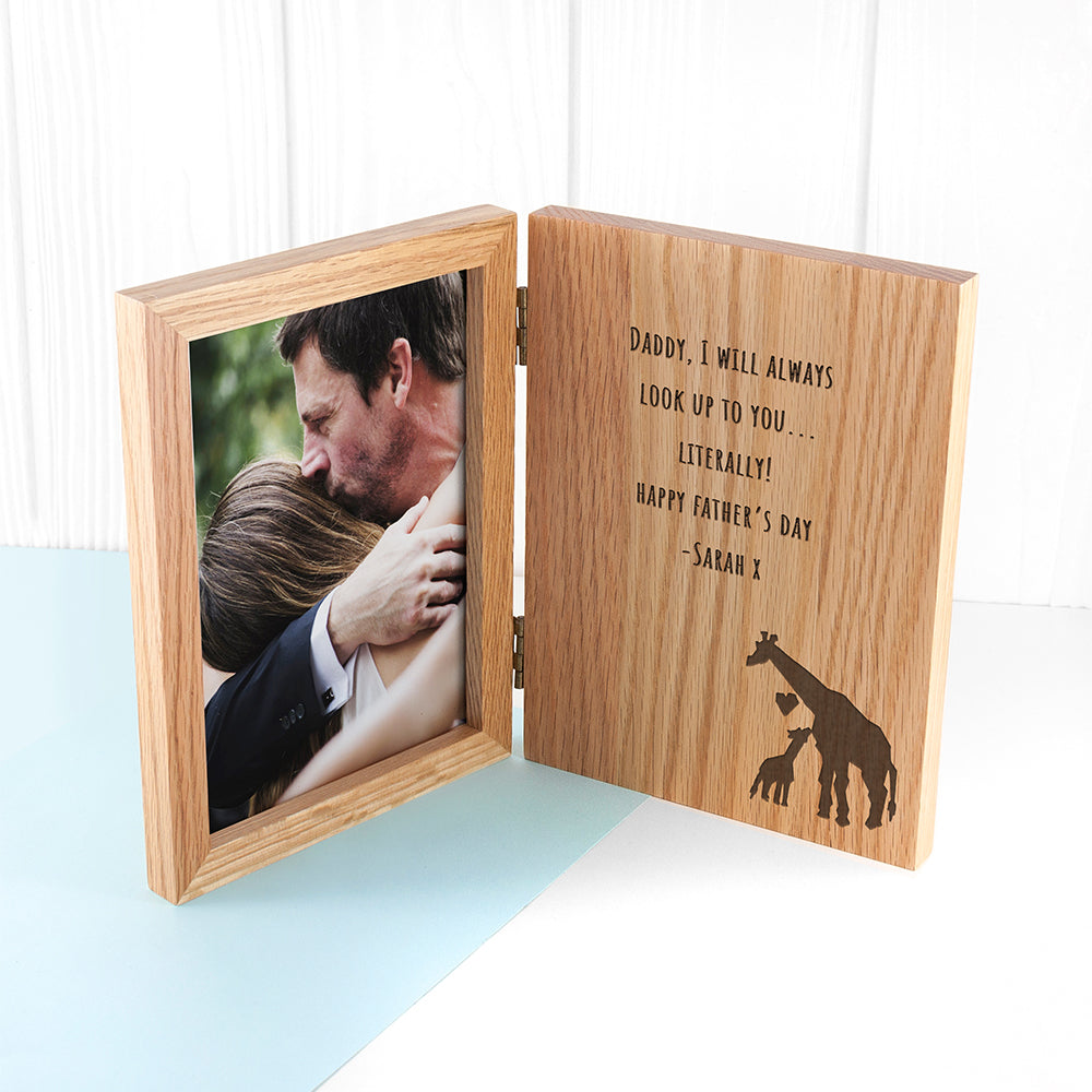 Personalized Father's Day Giraffe Book Photo Frame - Lovesakes