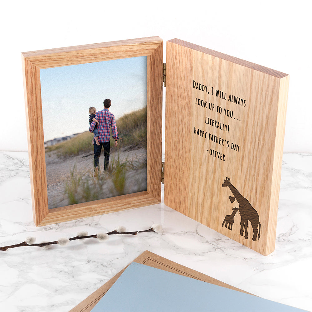 Personalized Father's Day Giraffe Book Photo Frame - Lovesakes