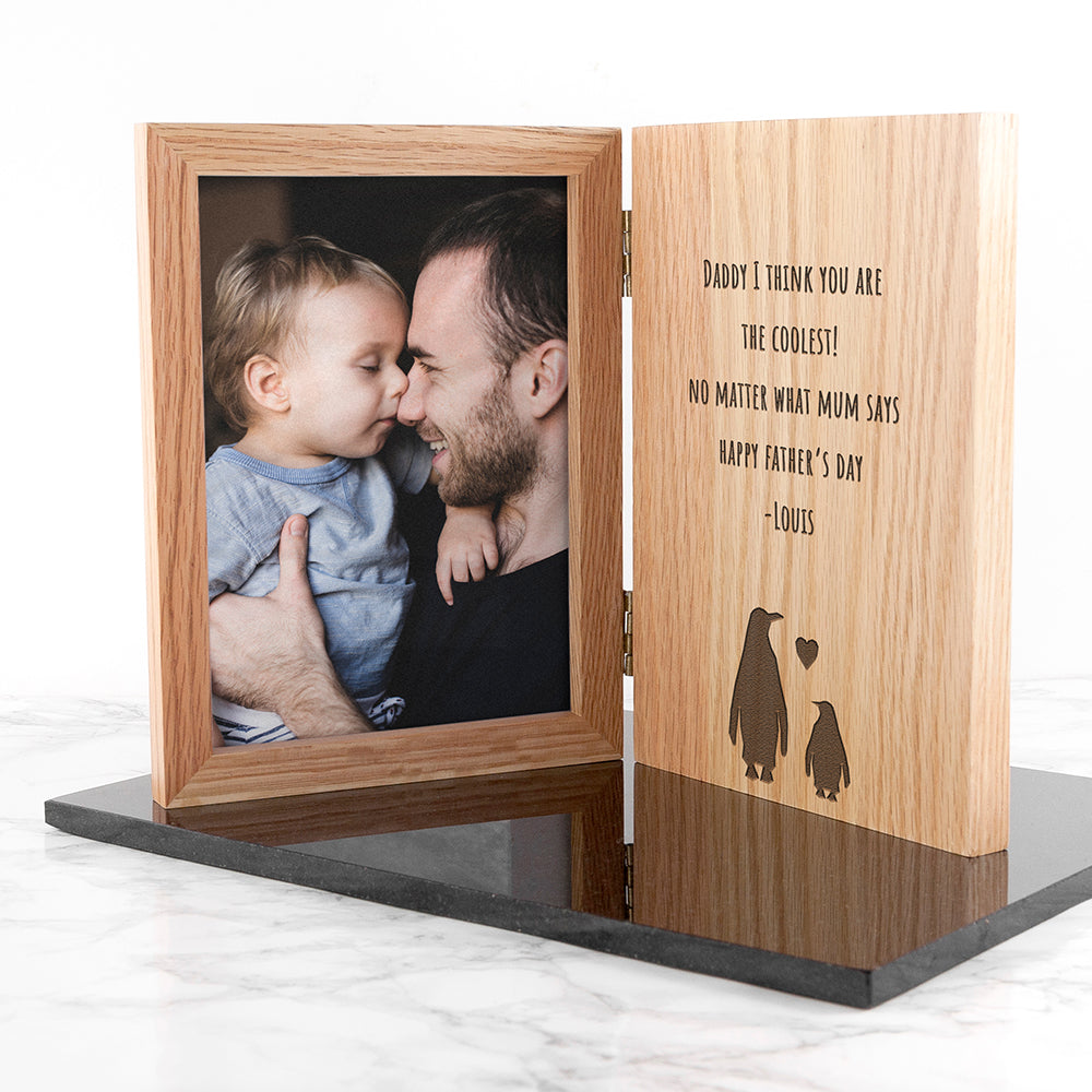 Personalized Father's Day Penguin Book Photo Frame - Lovesakes