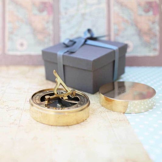 Engraved Nautical Sundial Compass