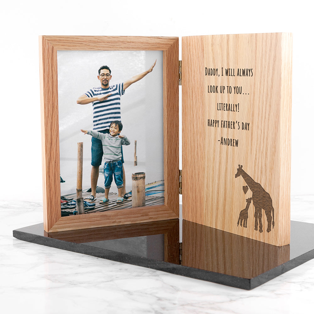 Personalized Father's Day Giraffe Book Photo Frame - Lovesakes