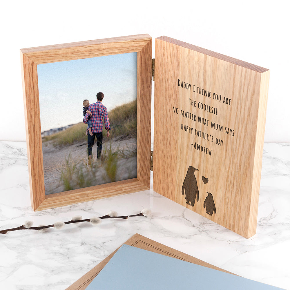 Personalized Father's Day Penguin Book Photo Frame - Lovesakes