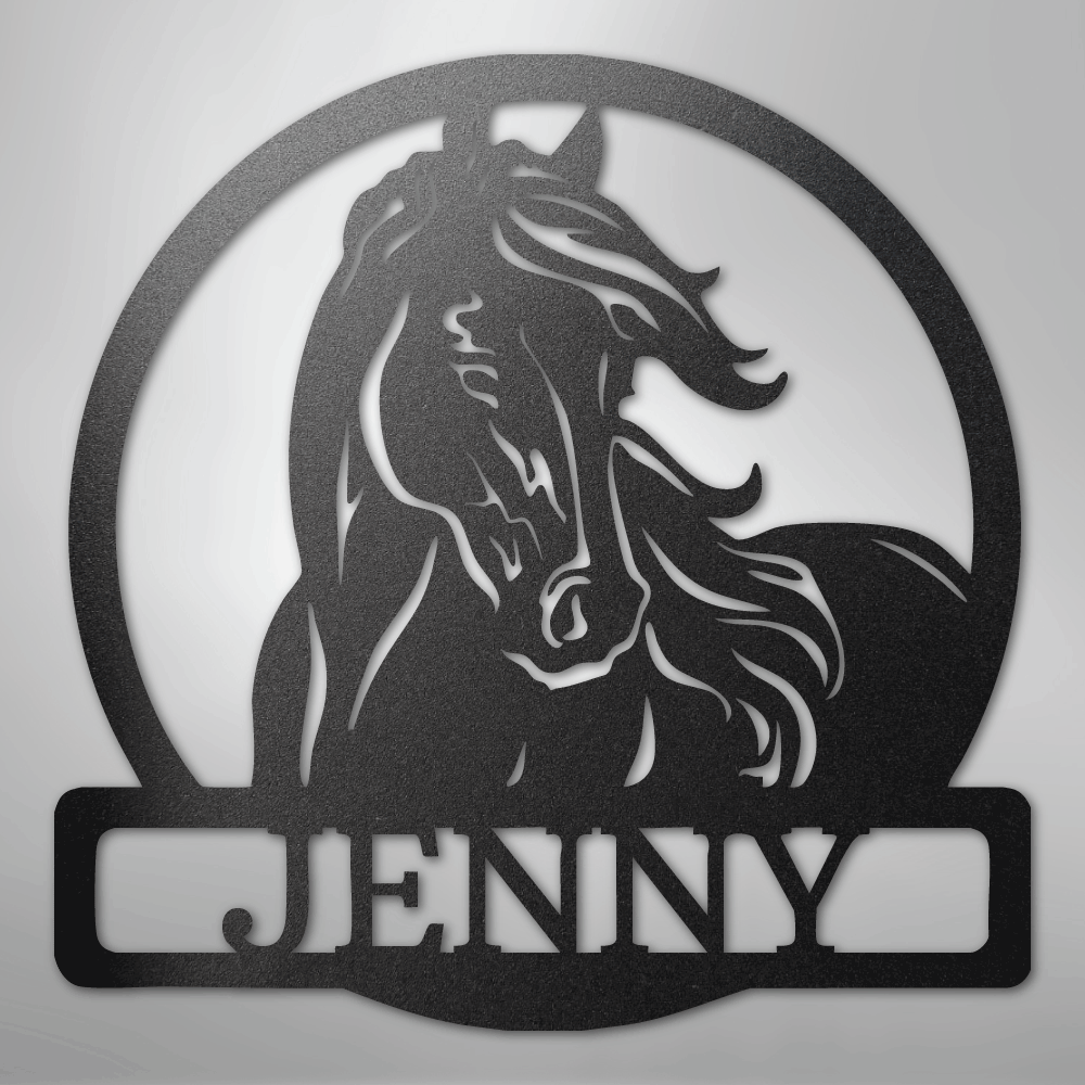 personalized-horse-name-wall-monogram-metal-decor-black