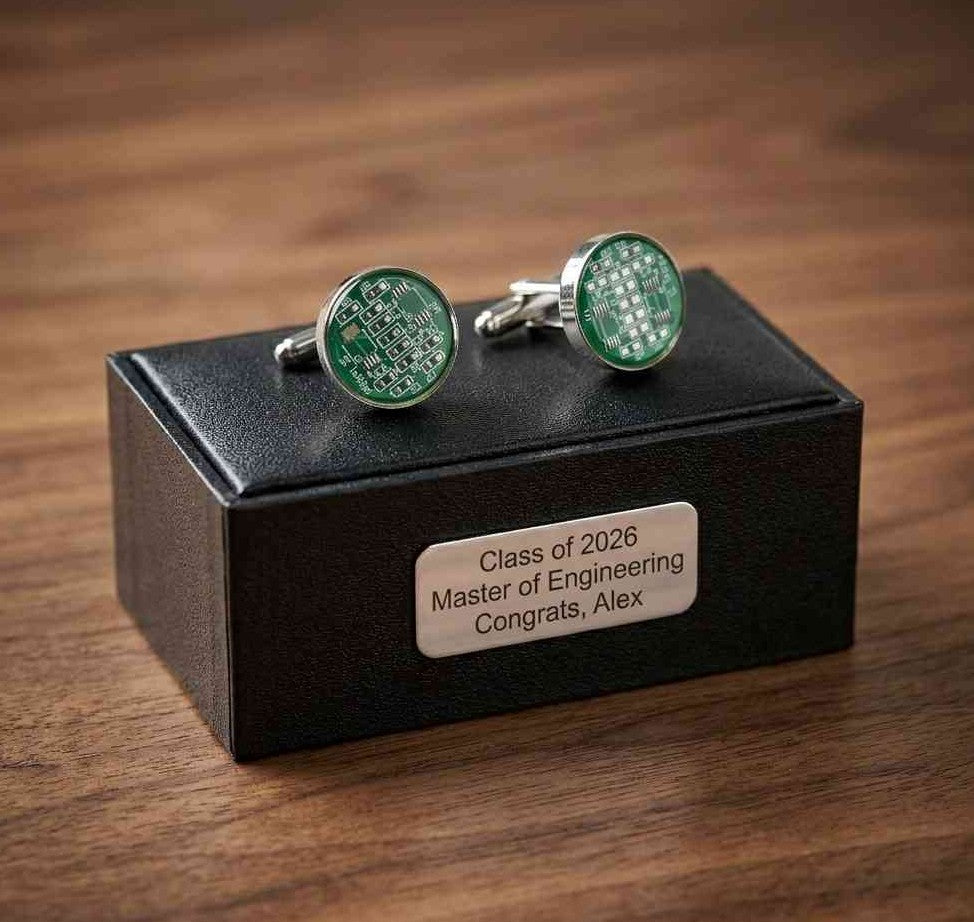 Circuit Board Tech Cufflinks | Personalized Gift for Engineers & Tech Professionals