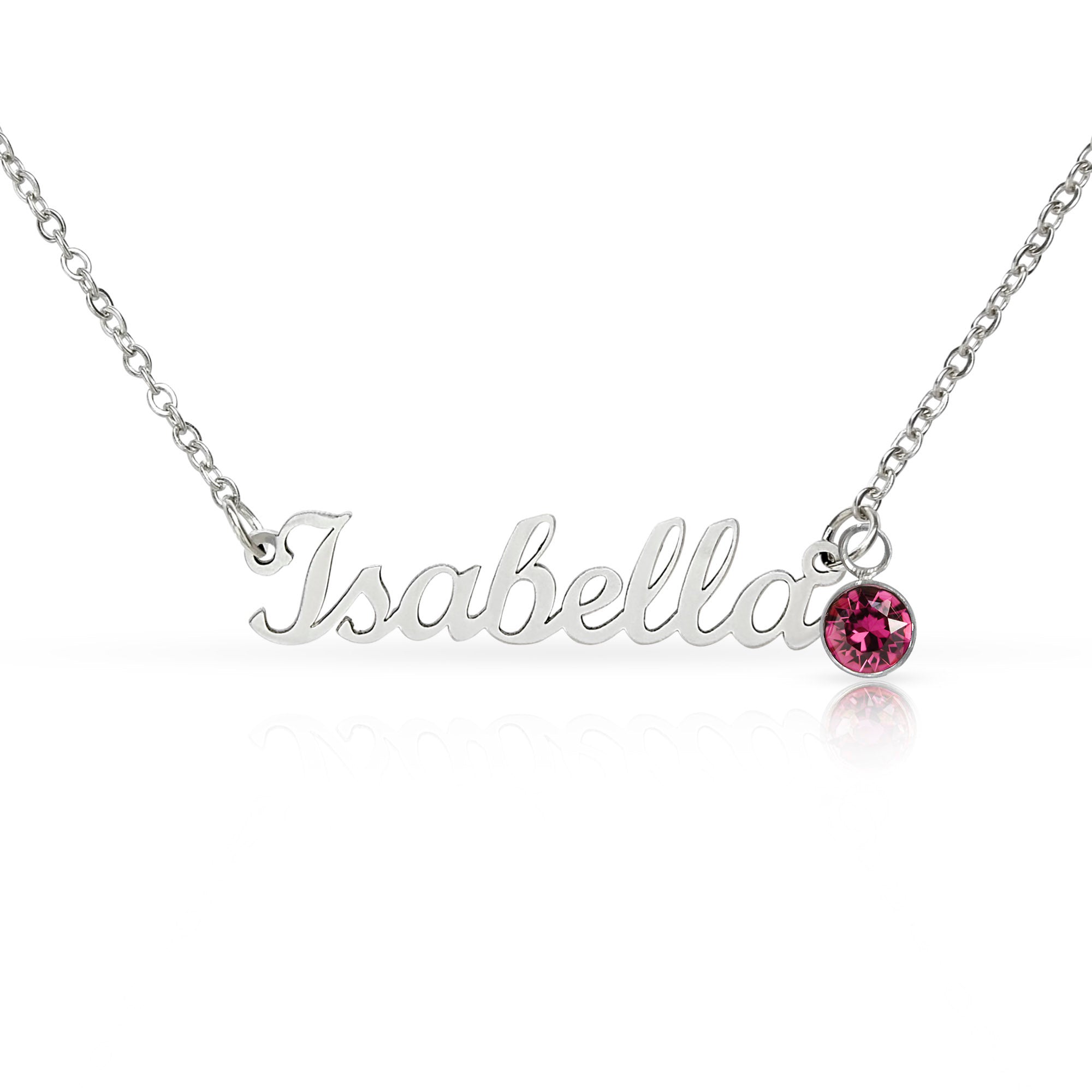 Custom Name Necklace with February-Birthstone