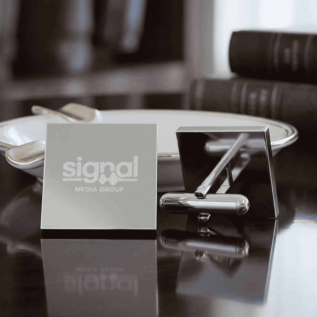 Custom Engraved Stainless Steel Logo Cufflinks