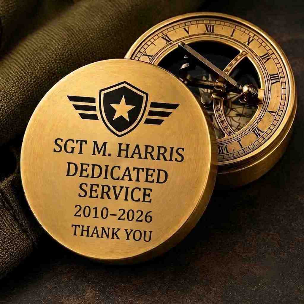 Custom Logo Engraved Personalized Brass Compass