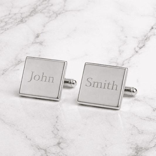 Personalized Square Cufflinks - Silver