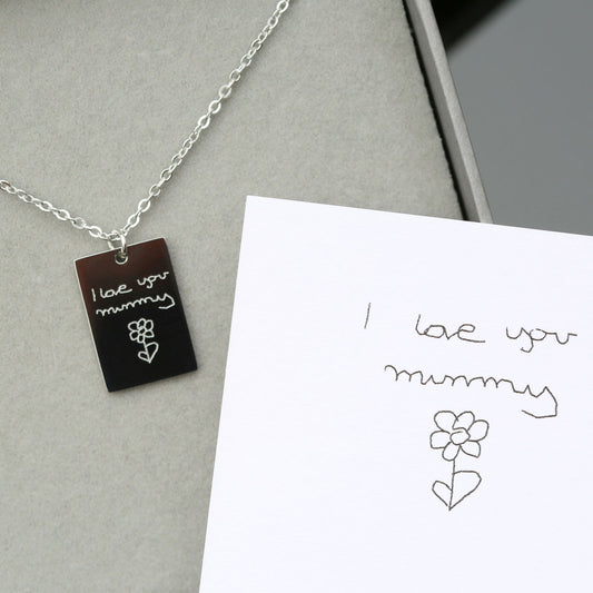 Dazzle Personalized Necklace - Own Handwriting Engraving