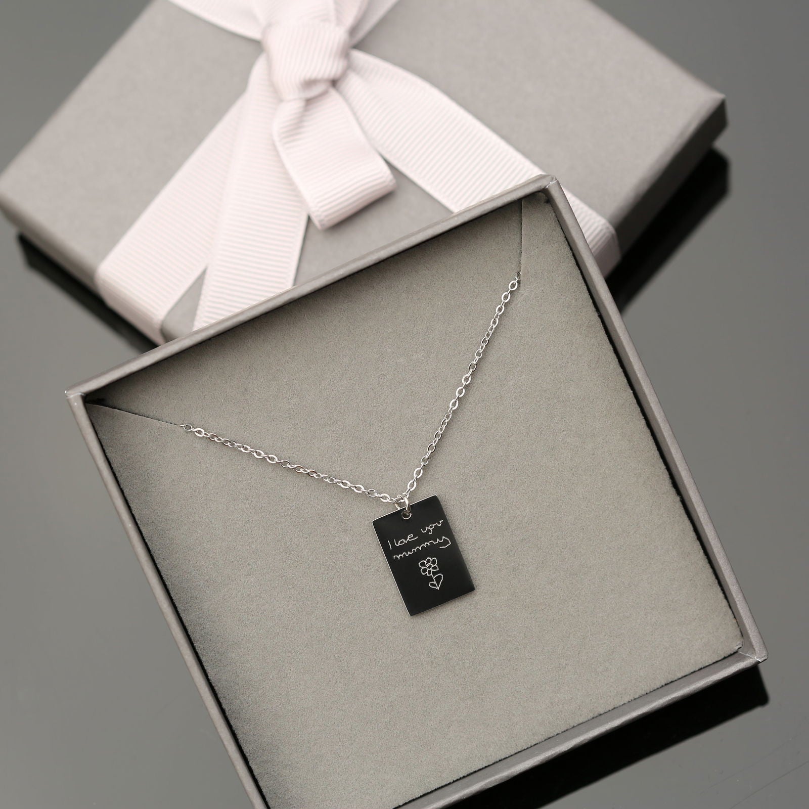 Dazzle Personalized Necklace - Own Handwriting Engraving - Lovesakes