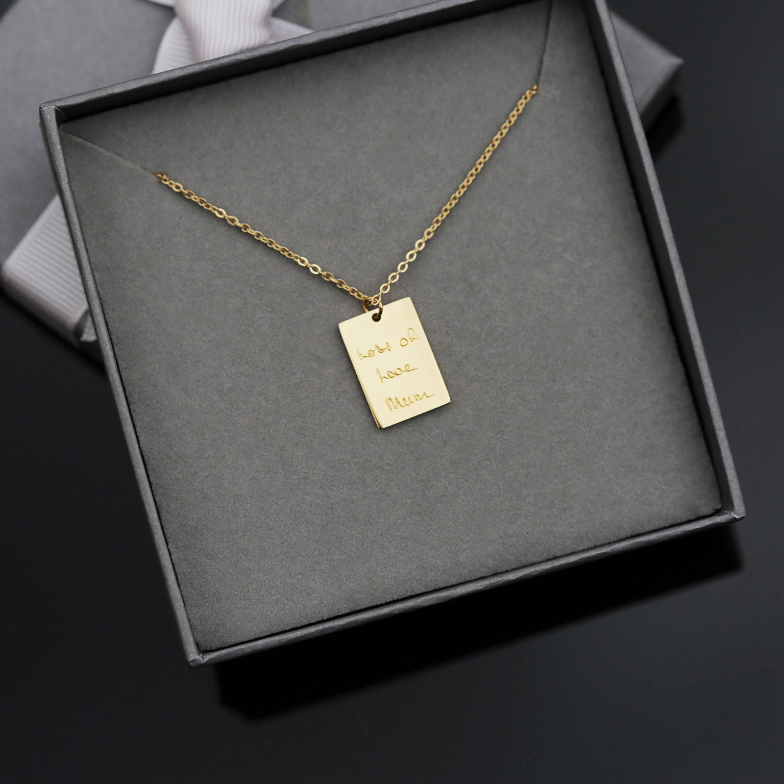 Dazzle Personalized Necklace - Own Handwriting Engraving - Lovesakes