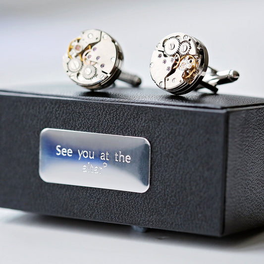 Engraved Gear Movement Cufflinks