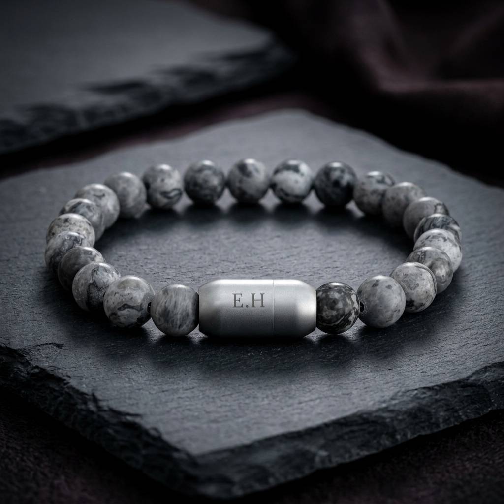 Personalized Jasper Stone Bracelet for Men