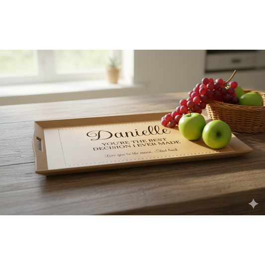 Engraved Bamboo Keepsake Tray – a love note carved in wood.