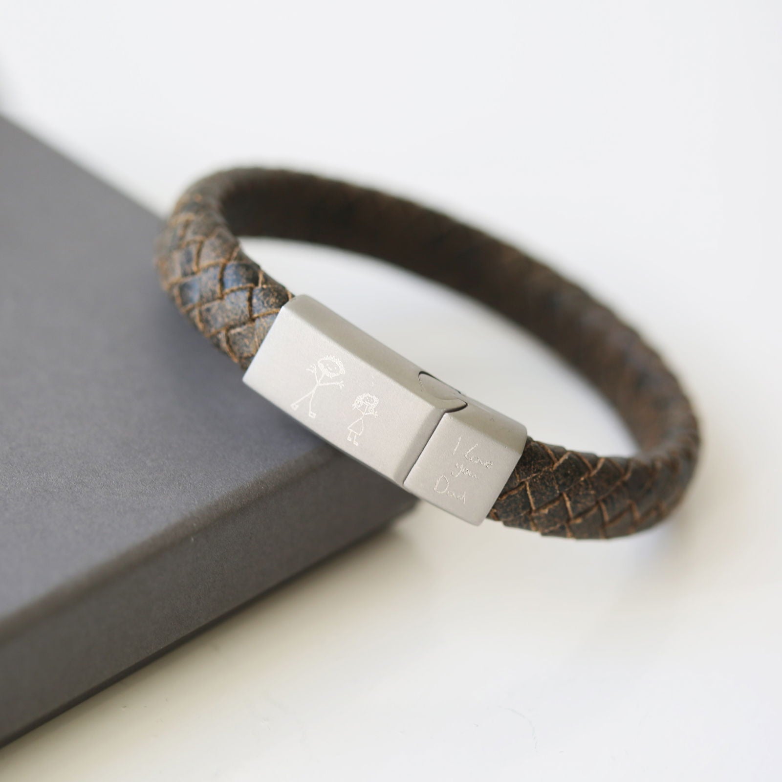 Handwriting Engraved Antique Style Bracelet - Rustic - Lovesakes