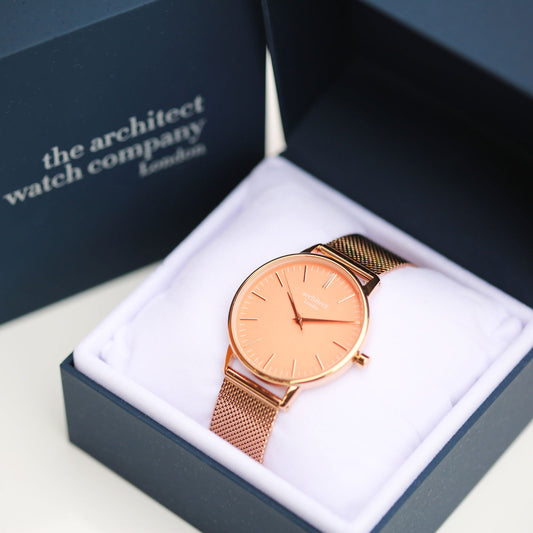 Handwriting Personalized Watch In Rose Gold Strap