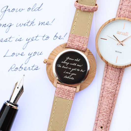 Handwriting Personalized Watch in Sweet Pink