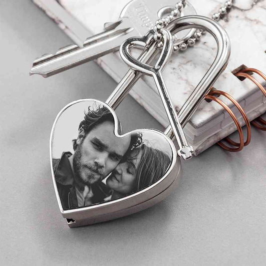 Heart-shaped Custom Photo Padlock