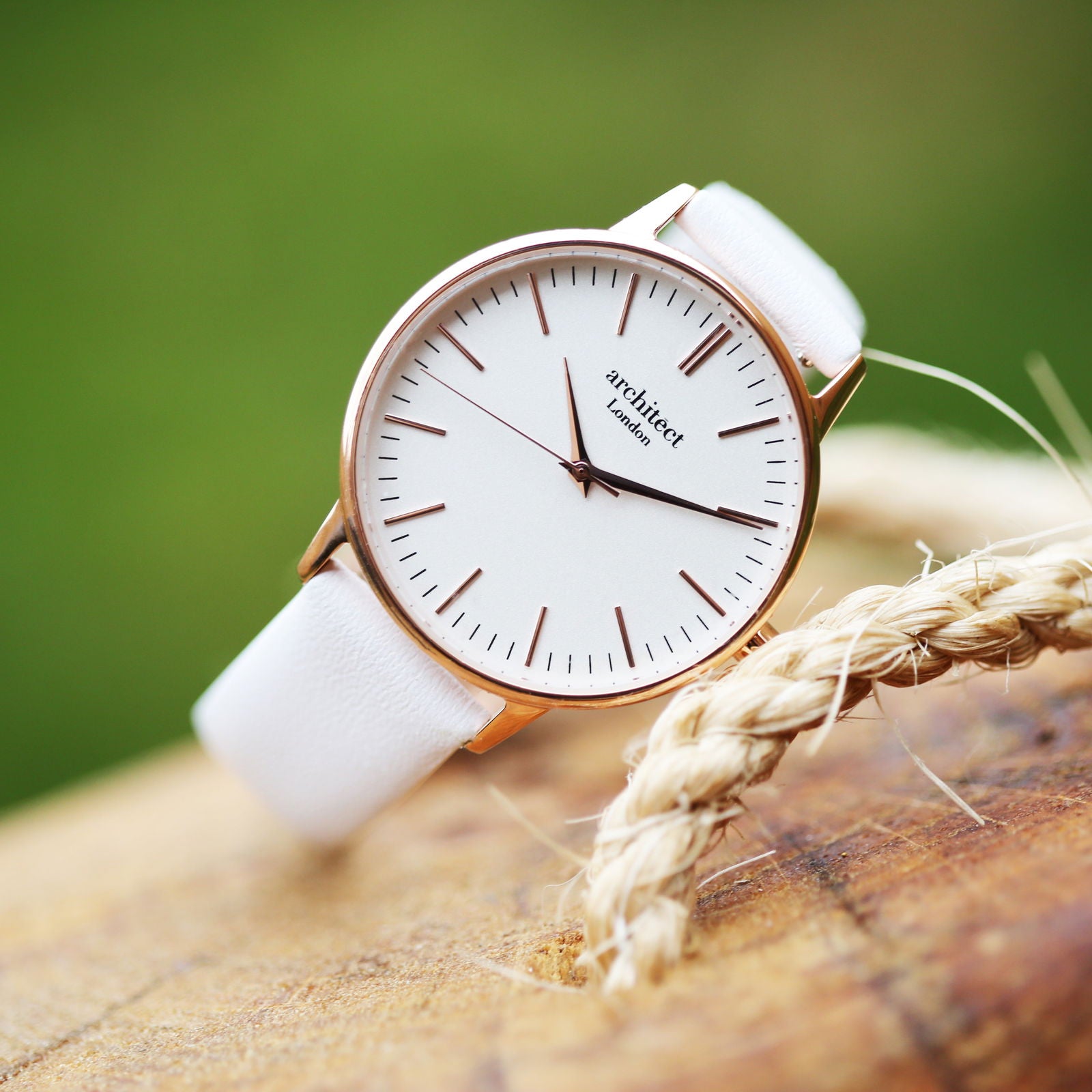 Ladies Handwriting Engraved Watch in White Strap - Lovesakes