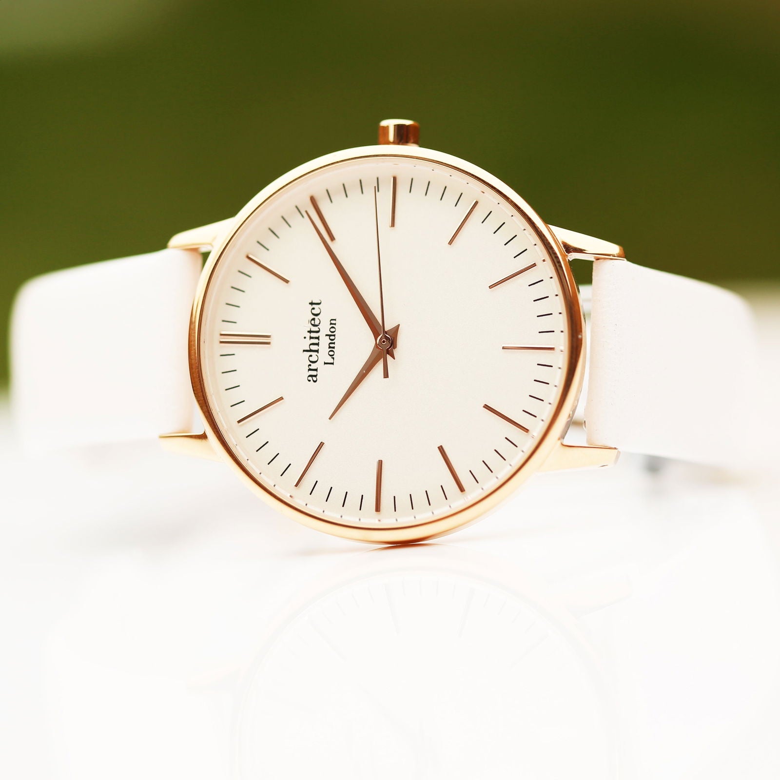 Ladies Handwriting Engraved Watch in White Strap - Lovesakes