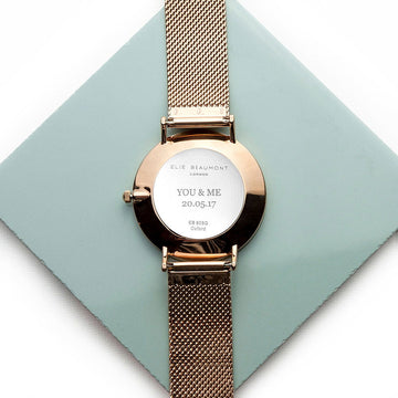 Ladies Personalized Watch In Rose Gold - Round - Lovesakes
