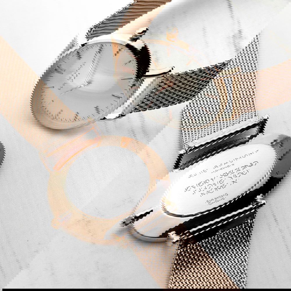 Ladies Personalized Watch In Rose Gold - Round - Lovesakes