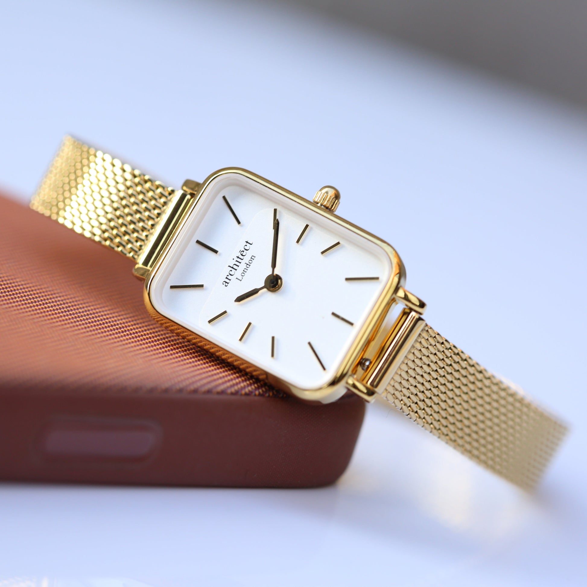 Ladies Petite Personalized Gold Watch - Handwriting Engraved
