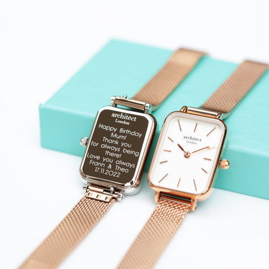 Ladies Petite Personalized Watch in Rose Gold
