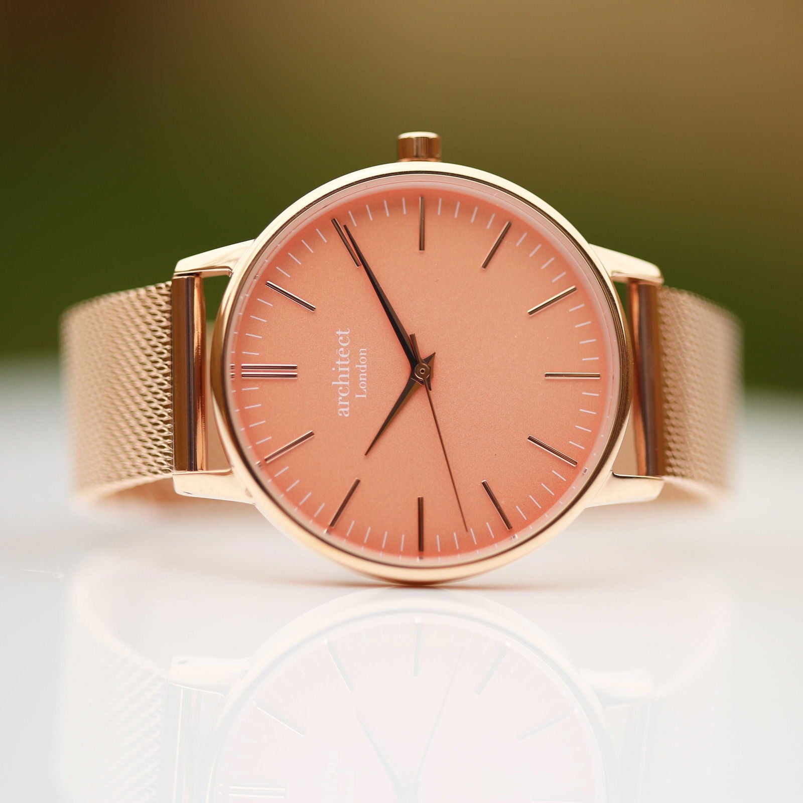 Coral Engraved Watch In Rose Gold - Lovesakes