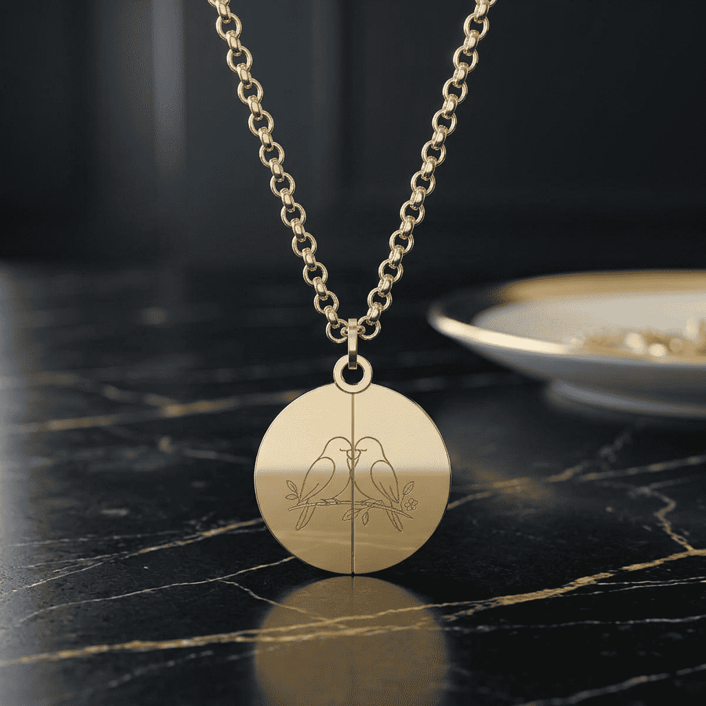 Lovebirds Reveal Locket: Personalized Hidden Message Necklace