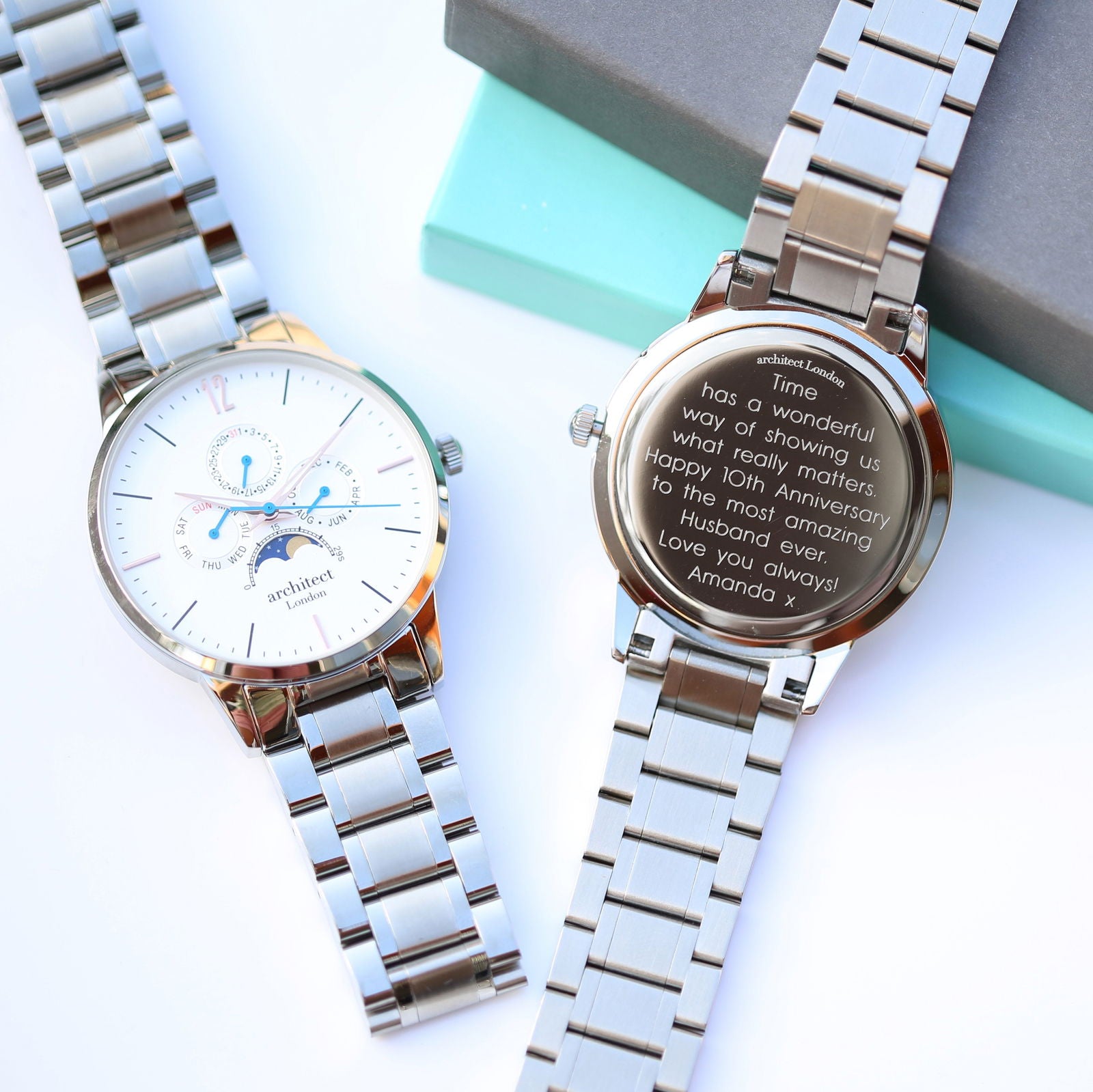 Men's Architect Apollo Personalized Watch In White - Lovesakes