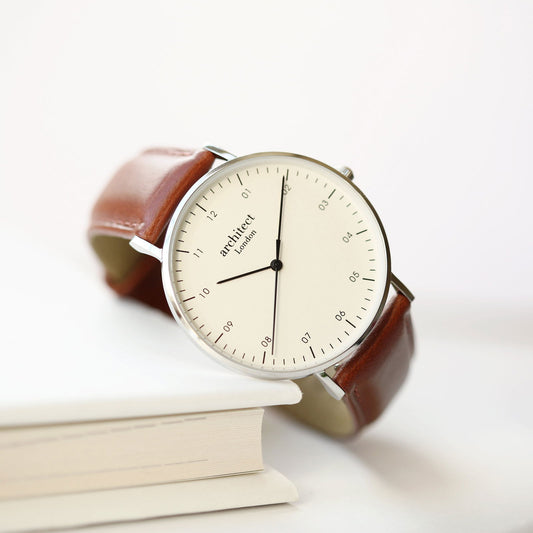 Men's Handwriting Personalized Watch - Architect Zephyr + Walnut