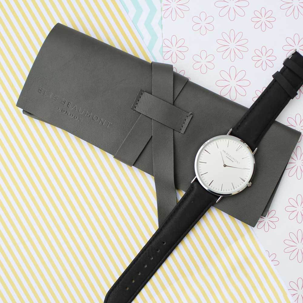 Men's Handwriting Personalized Black Watch - Lovesakes