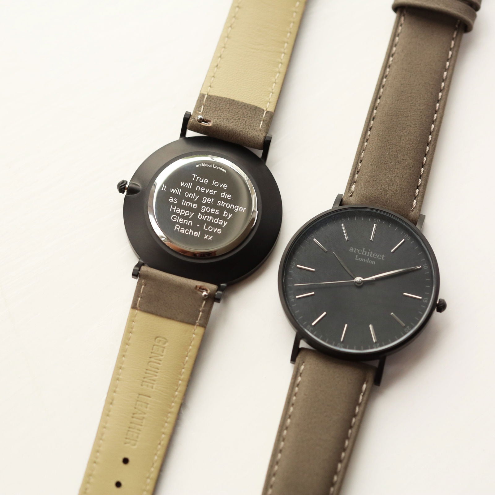 Men's Minimalist Engraved Watch In Urban Grey - Lovesakes