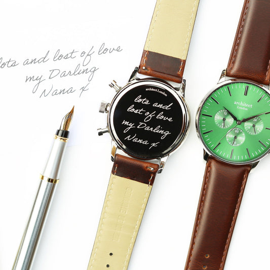 Men's Personalized Green Face Watch