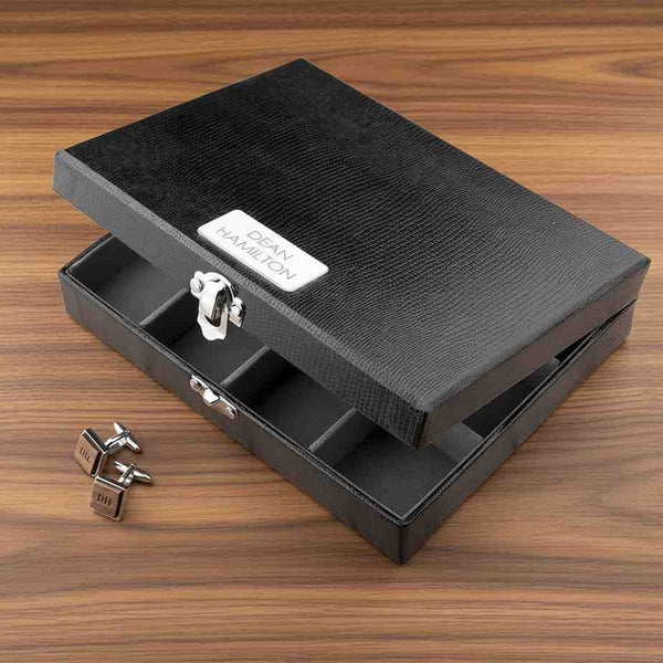 Men's Personalized Jewelry Organizer Box | 12-Compartments