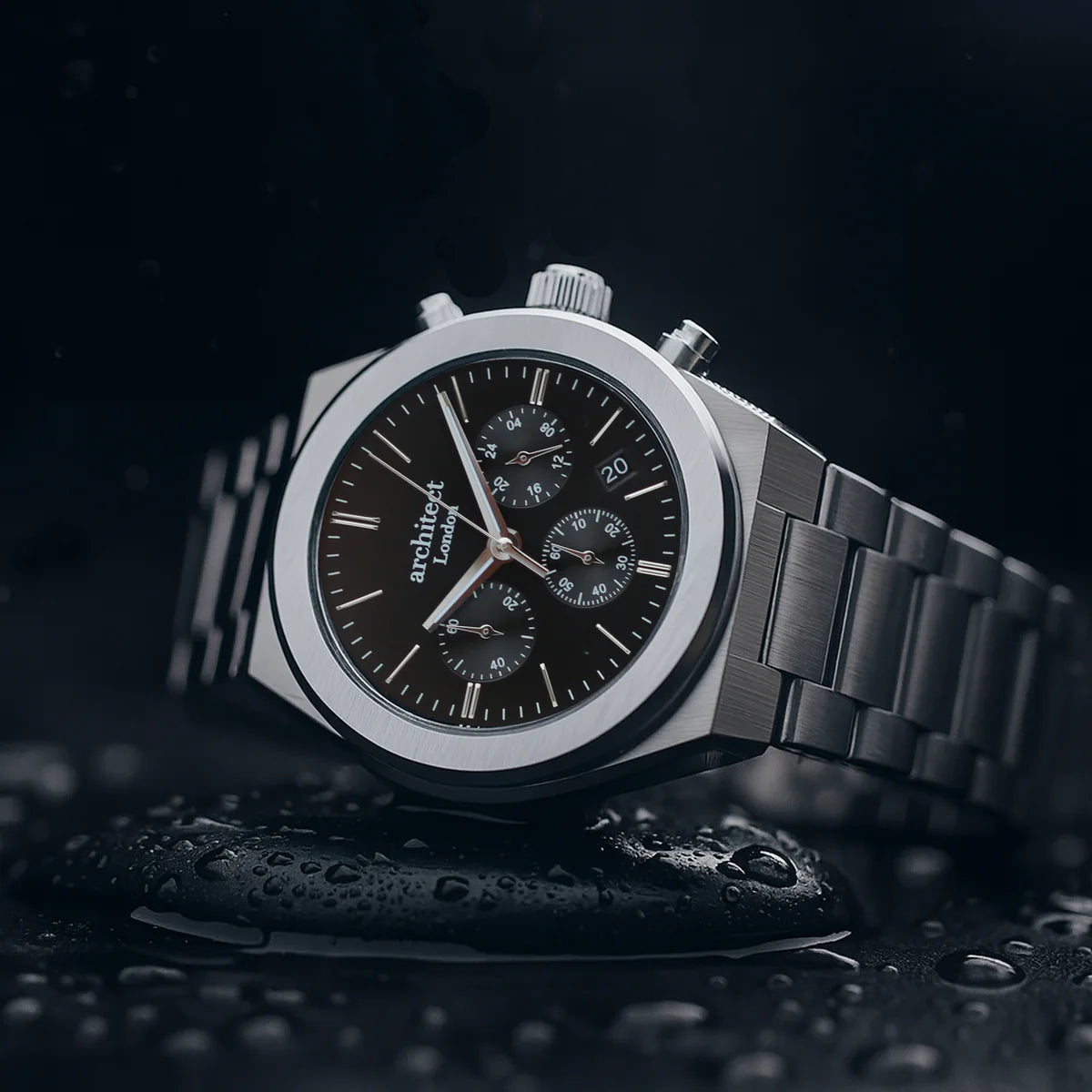 Men's Executive Steel Engraved Chronograph Watch