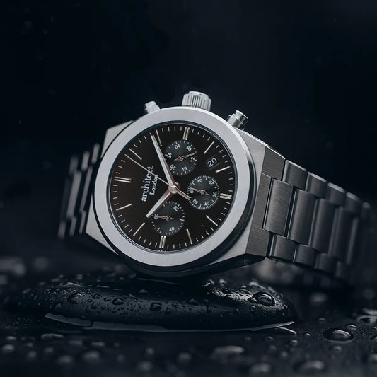 Men's Executive Steel Engraved Chronograph Watch