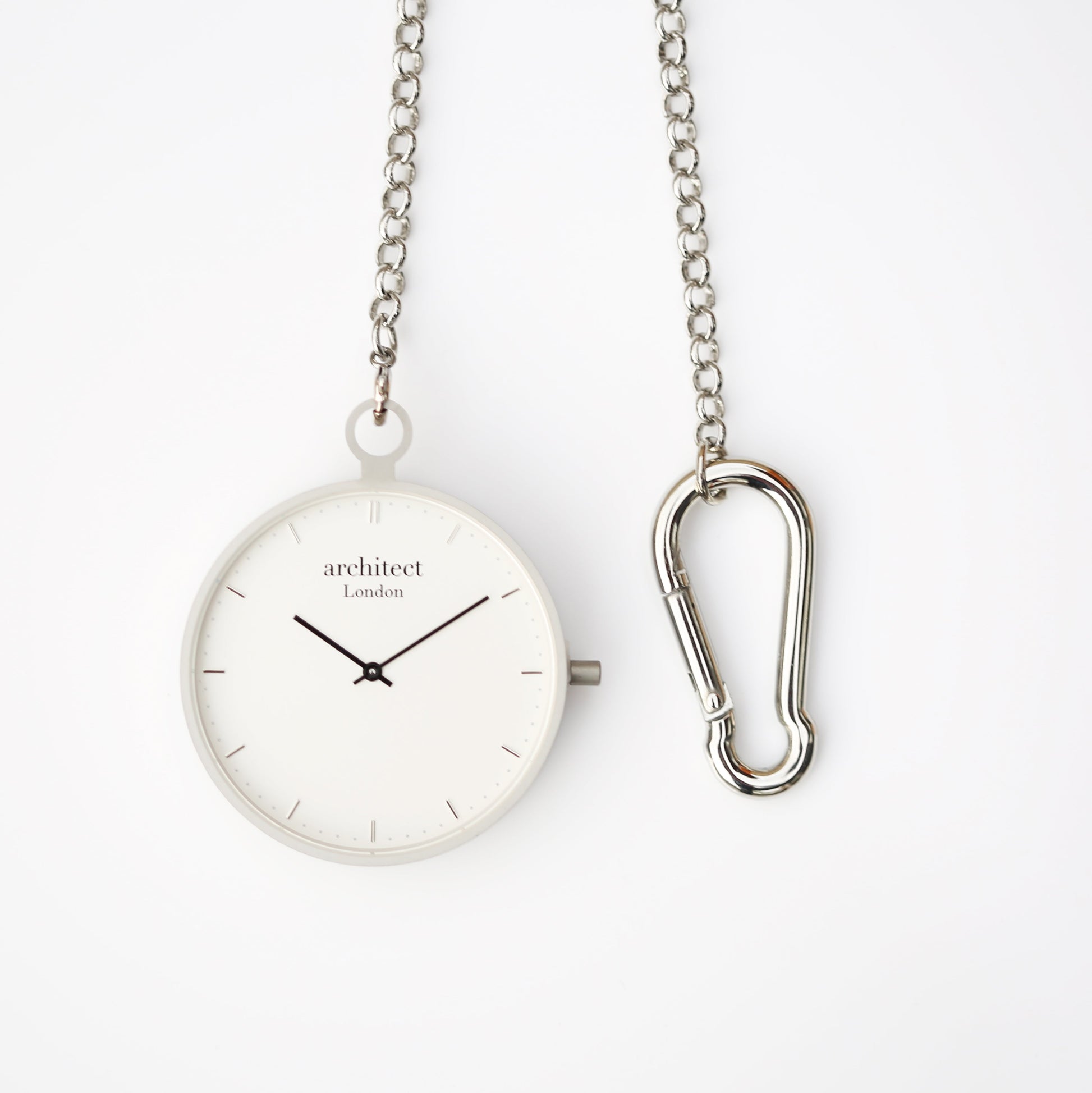 Modern Personalized Engraved Pocket Watch – Brushed Silver