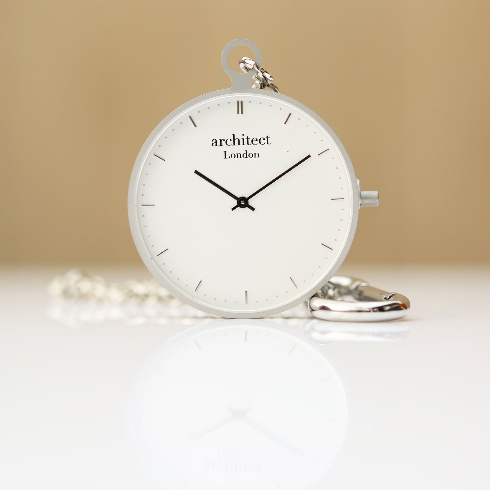 Modern Pocket Watch Silver - Modern Font Engraving - Lovesakes