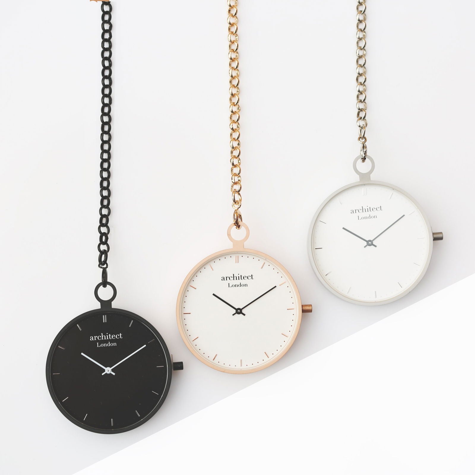 Modern Pocket Watch Silver - Modern Font Engraving - Lovesakes