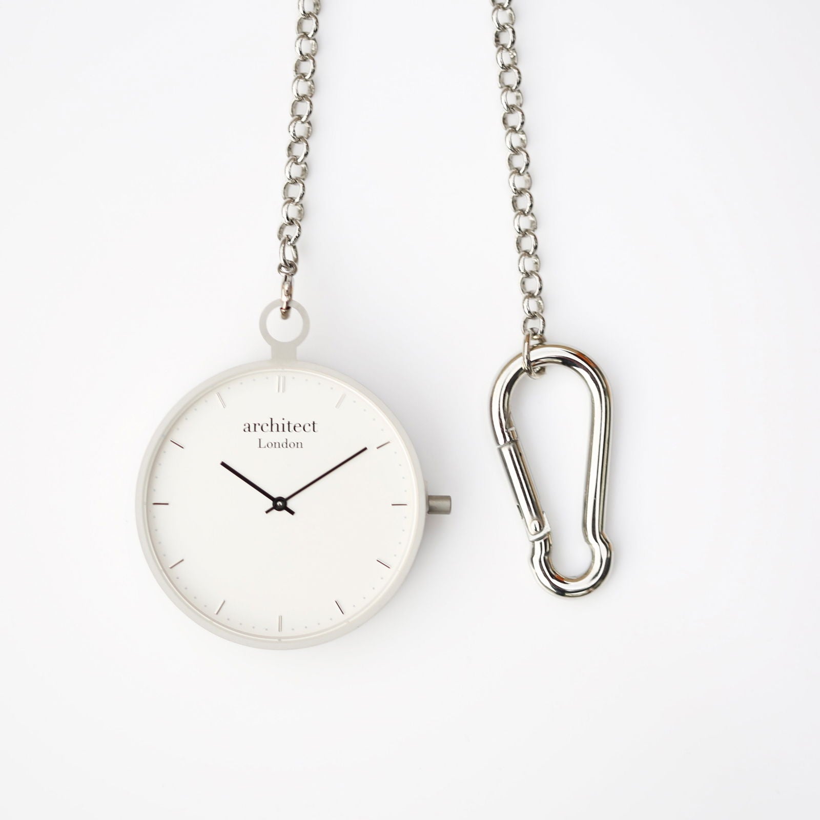 Modern Pocket Watch Silver - Modern Font Engraving - Lovesakes