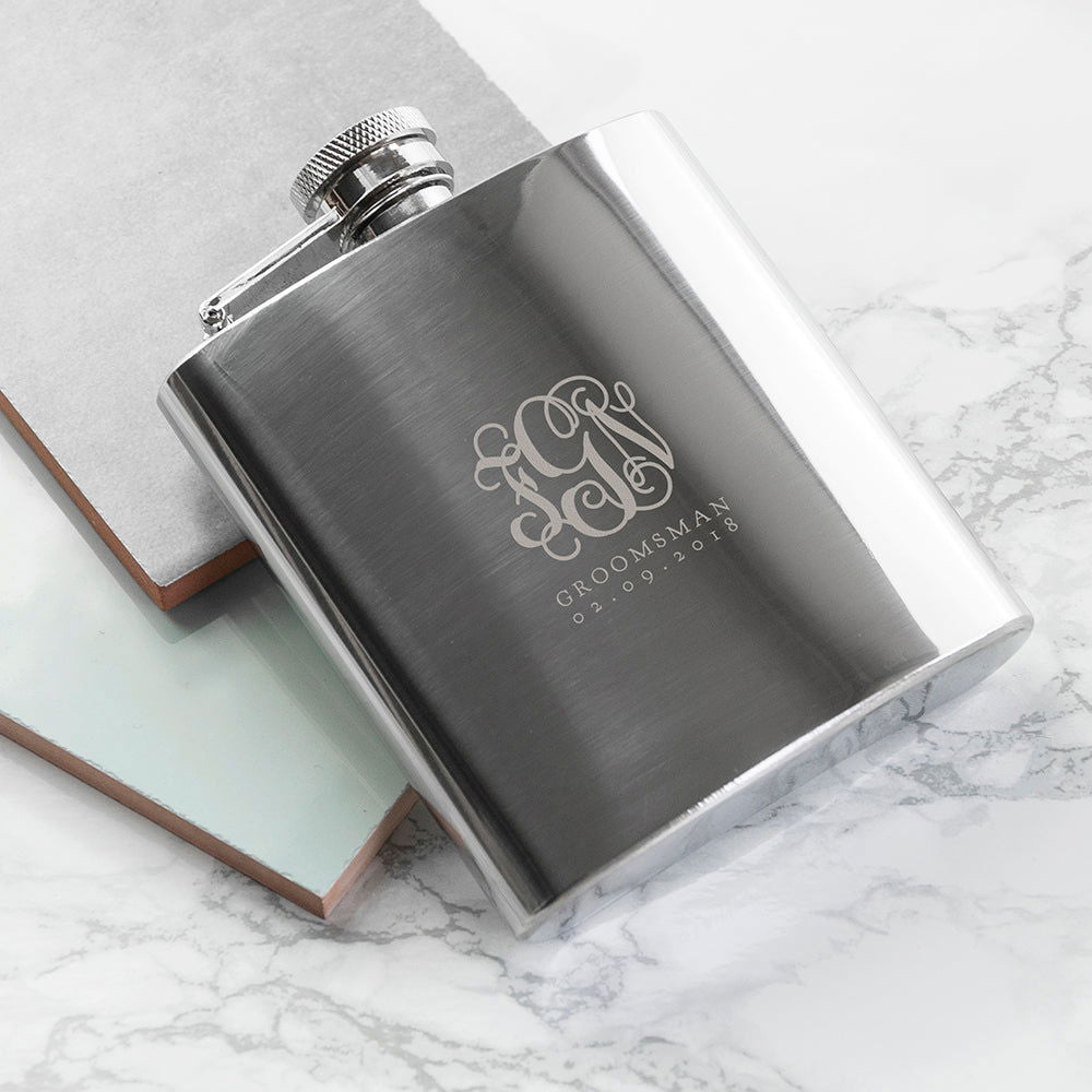 Monogrammed 6oz Hip Flask - Lovesakes