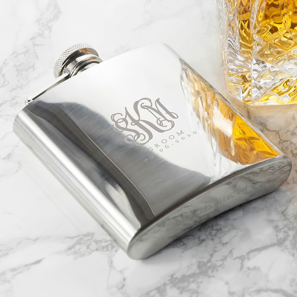 Monogrammed 6oz Hip Flask - Lovesakes